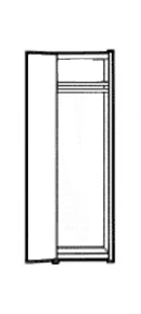 Homestead Single Door Wardrobe w\/Interior Shelf & Clothes Rod, 78" H